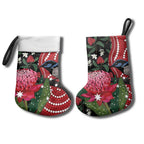 Personalised Australia Waratah And Superb Fairywren Christmas Stocking Aboriginal Art - Aussie Hoodie