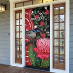 Personalised Australia Waratah And Superb Fairywren Door Cover Aboriginal Art - Aussie Hoodie