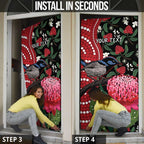 Personalised Australia Waratah And Superb Fairywren Door Cover Aboriginal Art - Aussie Hoodie