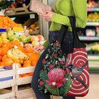 Personalised Australia Waratah And Superb Fairywren Grocery Bag Aboriginal Art