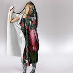 Personalised Australia Waratah And Superb Fairywren Hooded Blanket Aboriginal Art