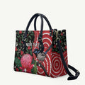 Personalised Australia Waratah And Superb Fairywren Leather Bag Aboriginal Art - Aussie Hoodie