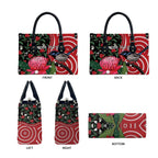 Personalised Australia Waratah And Superb Fairywren Leather Bag Aboriginal Art - Aussie Hoodie