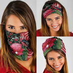 Personalised Australia Waratah And Superb Fairywren Neck Gaiter Aboriginal Art - Aussie Hoodie