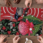 Personalised Australia Waratah And Superb Fairywren Puzzle Aboriginal Art - Aussie Hoodie