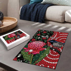 Personalised Australia Waratah And Superb Fairywren Puzzle Aboriginal Art - Aussie Hoodie