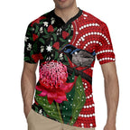 Personalised Australia Waratah And Superb Fairywren Rugby Jersey Aboriginal Art