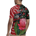 Personalised Australia Waratah And Superb Fairywren Rugby Jersey Aboriginal Art
