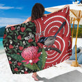 Personalised Australia Waratah And Superb Fairywren Sarong Aboriginal Art