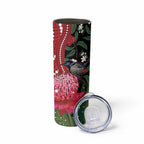 Personalised Australia Waratah With Superb Fairywren Skinny Tumbler Aboriginal Art