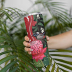 Personalised Australia Waratah With Superb Fairywren Skinny Tumbler Aboriginal Art