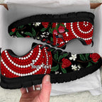 Personalised Australia Waratah With Superb Fairywren Sneakers Aboriginal Art