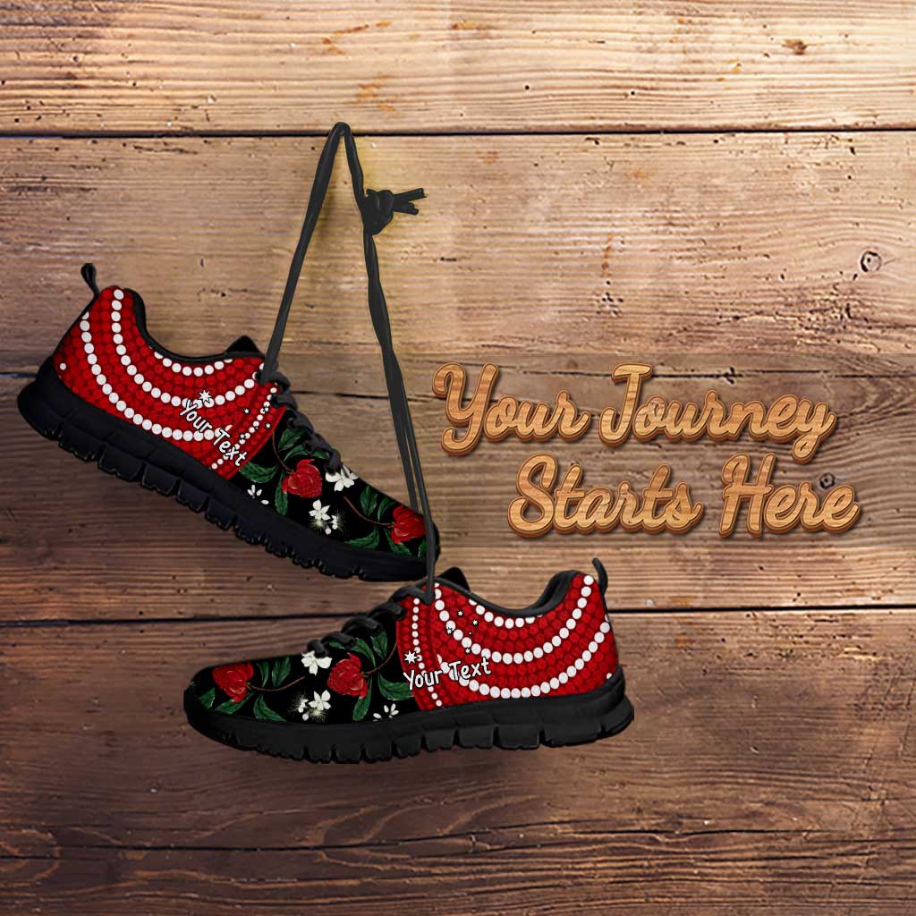 Personalised Australia Waratah With Superb Fairywren Sneakers Aboriginal Art
