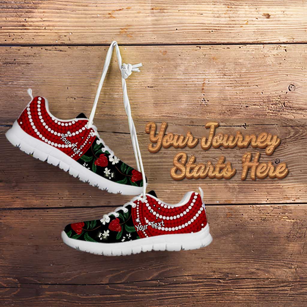 Personalised Australia Waratah With Superb Fairywren Sneakers Aboriginal Art