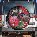 Personalised Australia Waratah And Superb Fairywren Spare Tire Cover Aboriginal Art