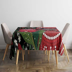 Personalised Australia Waratah And Superb Fairywren Tablecloth Aboriginal Art