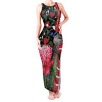 Personalised Australia Waratah And Superb Fairywren Tank Maxi Dress Aboriginal Art