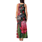 Personalised Australia Waratah And Superb Fairywren Tank Maxi Dress Aboriginal Art