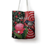 Personalised Australia Waratah And Superb Fairywren Tote Bag Aboriginal Art - Aussie Hoodie