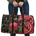 Personalised Australia Waratah And Superb Fairywren Travel Bag Aboriginal Art - Aussie Hoodie