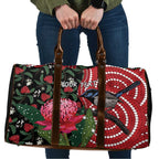 Personalised Australia Waratah And Superb Fairywren Travel Bag Aboriginal Art - Aussie Hoodie