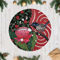 Australia Waratah And Superb Fairywren Tree Skirt Aboriginal Art - Aussie Hoodie