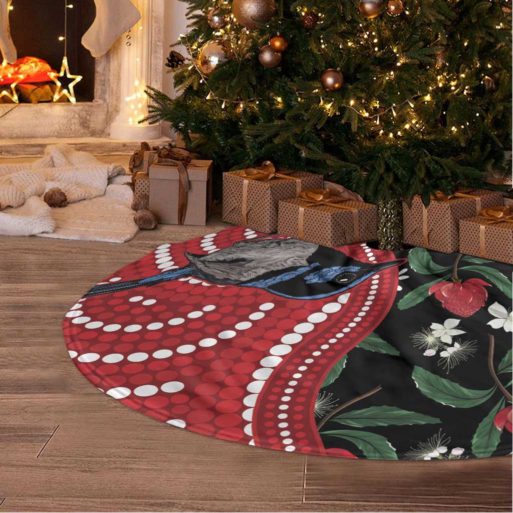 Australia Waratah And Superb Fairywren Tree Skirt Aboriginal Art - Aussie Hoodie