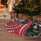 Australia Waratah And Superb Fairywren Tree Skirt Aboriginal Art - Aussie Hoodie