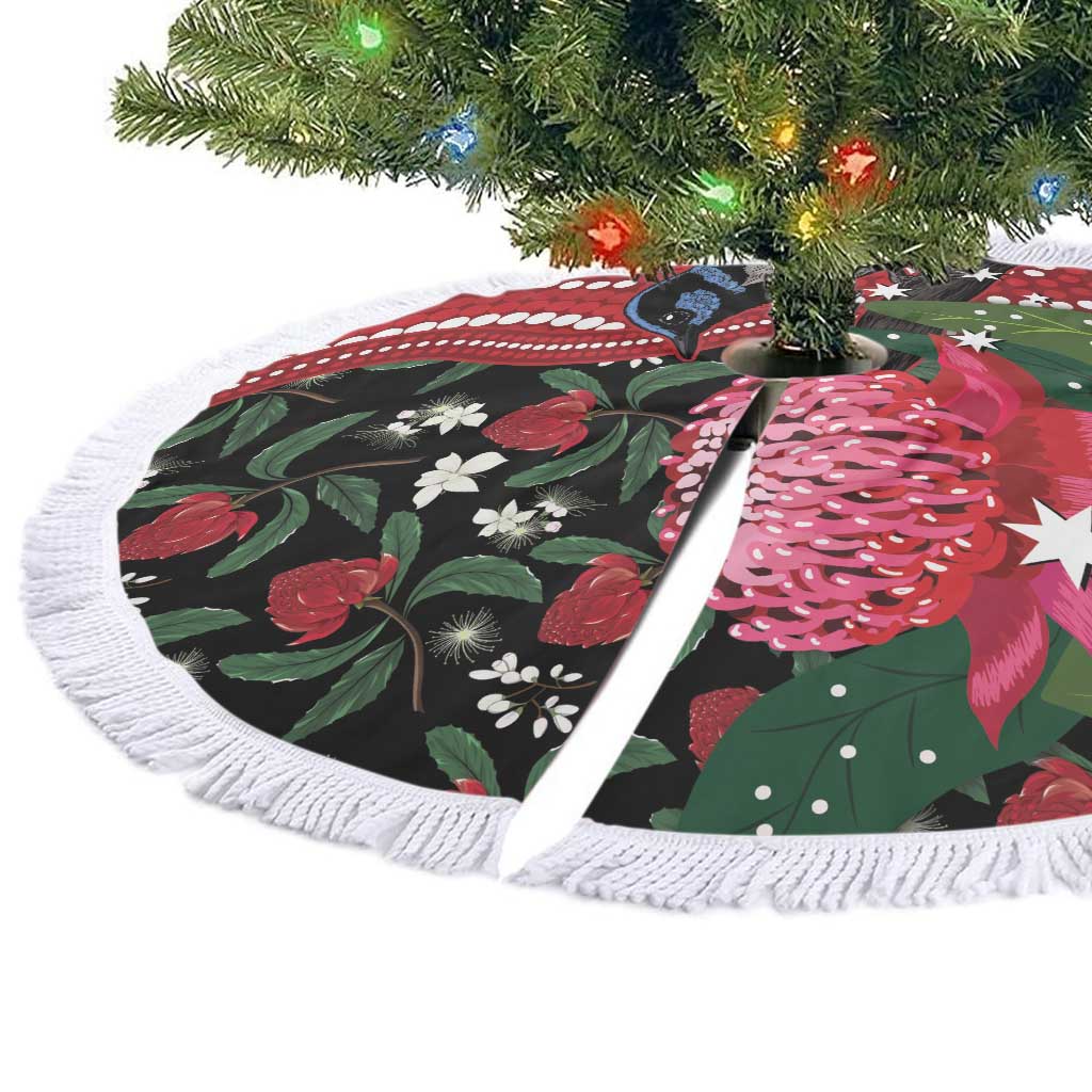 Australia Waratah And Superb Fairywren Tree Skirt Aboriginal Art - Aussie Hoodie