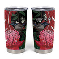 Personalised Australia Waratah With Superb Fairywren Tumbler Cup Aboriginal Art