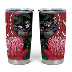 Personalised Australia Waratah With Superb Fairywren Tumbler Cup Aboriginal Art