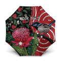 Personalised Australia Waratah And Superb Fairywren Umbrella Aboriginal Art - Aussie Hoodie