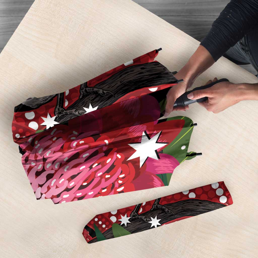 Personalised Australia Waratah And Superb Fairywren Umbrella Aboriginal Art - Aussie Hoodie
