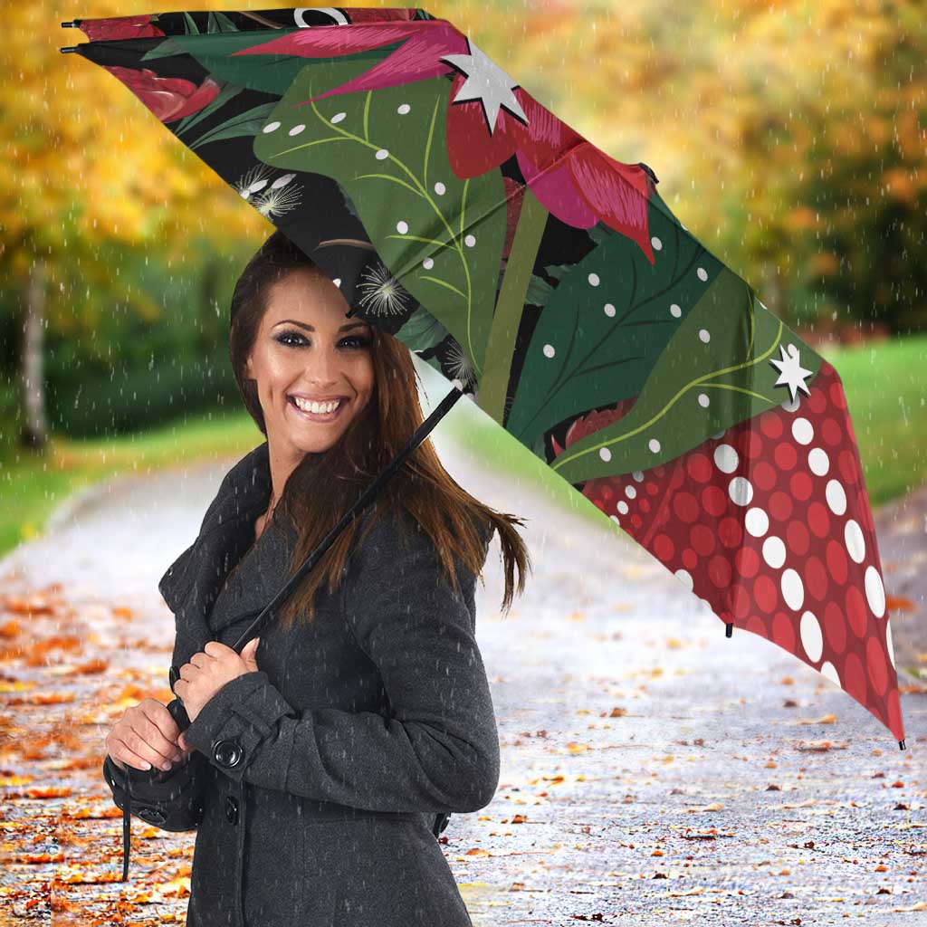 Personalised Australia Waratah And Superb Fairywren Umbrella Aboriginal Art - Aussie Hoodie