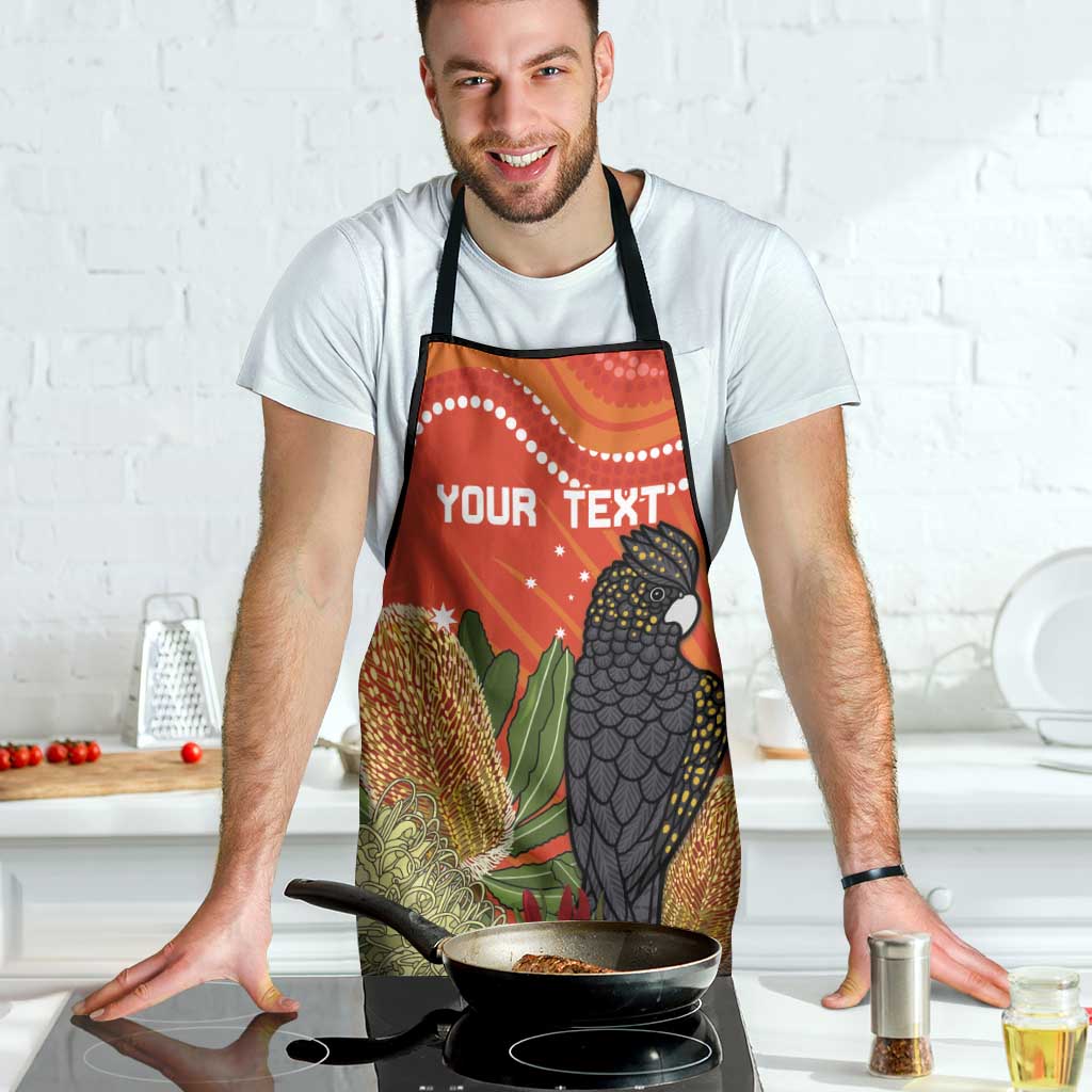 Personalised Australia Banksia And Black Cockatoo Apron Aboriginal Art - Aussie Hoodie