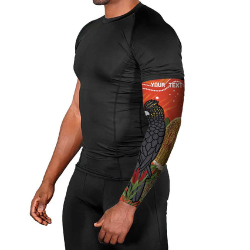 Personalised Australia Banksia And Black Cockatoo Arm Sleeves Aboriginal Art - Aussie Hoodie