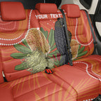 Personalised Australia Banksia And Black Cockatoo Back Car Seat Cover Aboriginal Art