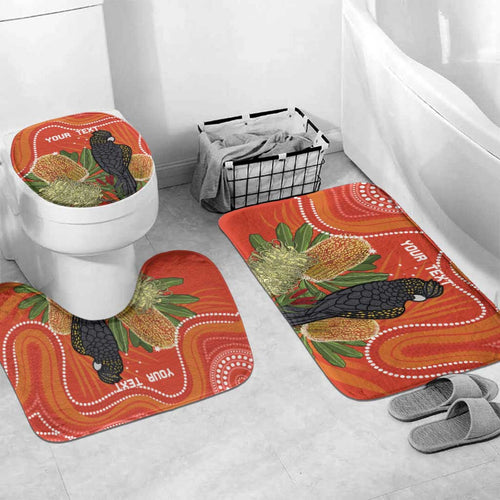 Personalised Australia Banksia And Black Cockatoo Bathroom Set Aboriginal Art - Aussie Hoodie