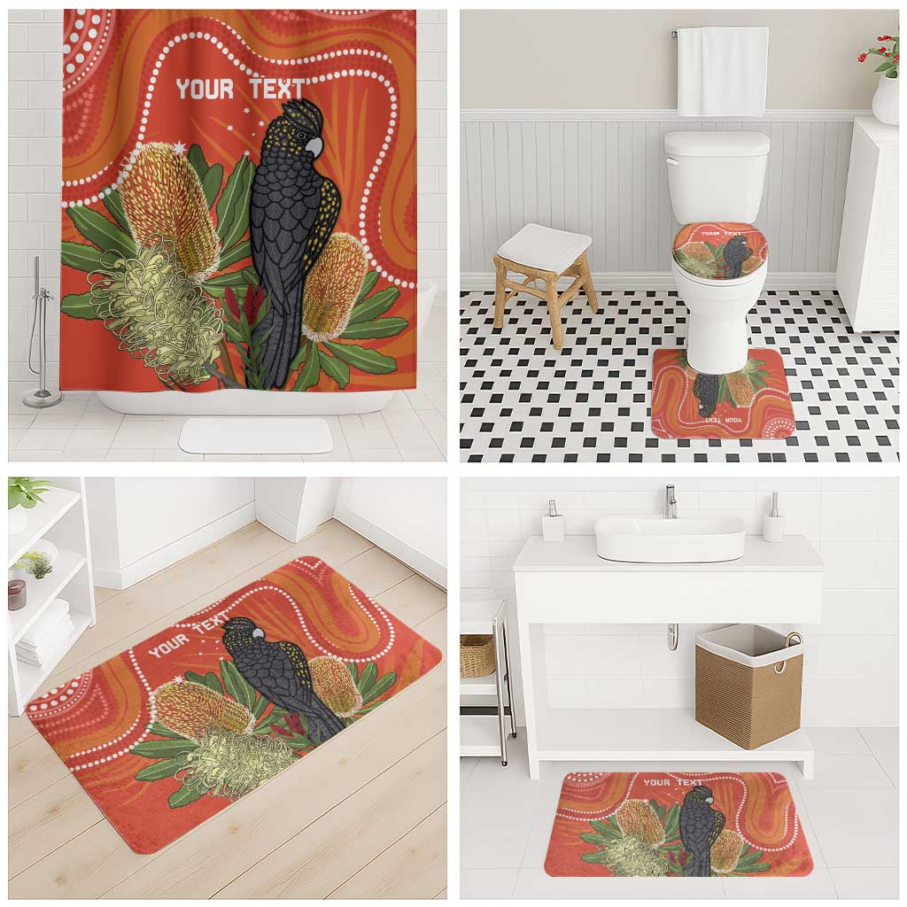 Personalised Australia Banksia And Black Cockatoo Bathroom Set Aboriginal Art - Aussie Hoodie