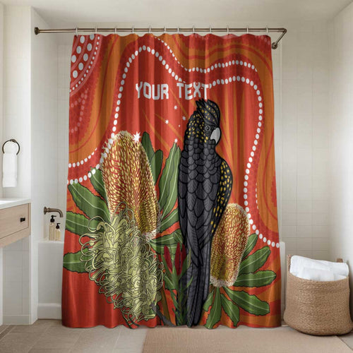 Personalised Australia Banksia And Black Cockatoo Bathroom Set Aboriginal Art - Aussie Hoodie