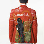 Personalised Australia Banksia And Black Cockatoo Blazer Aboriginal Art - Aussie Hoodie