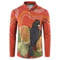 Personalised Australia Banksia And Black Cockatoo Button Sweatshirt Aboriginal Art
