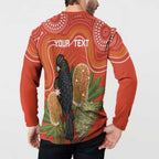 Personalised Australia Banksia And Black Cockatoo Button Sweatshirt Aboriginal Art