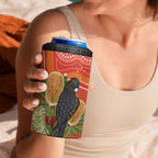 Personalised Australia Banksia With Black Cockatoo 4 in 1 Can Cooler Tumbler Aboriginal Art