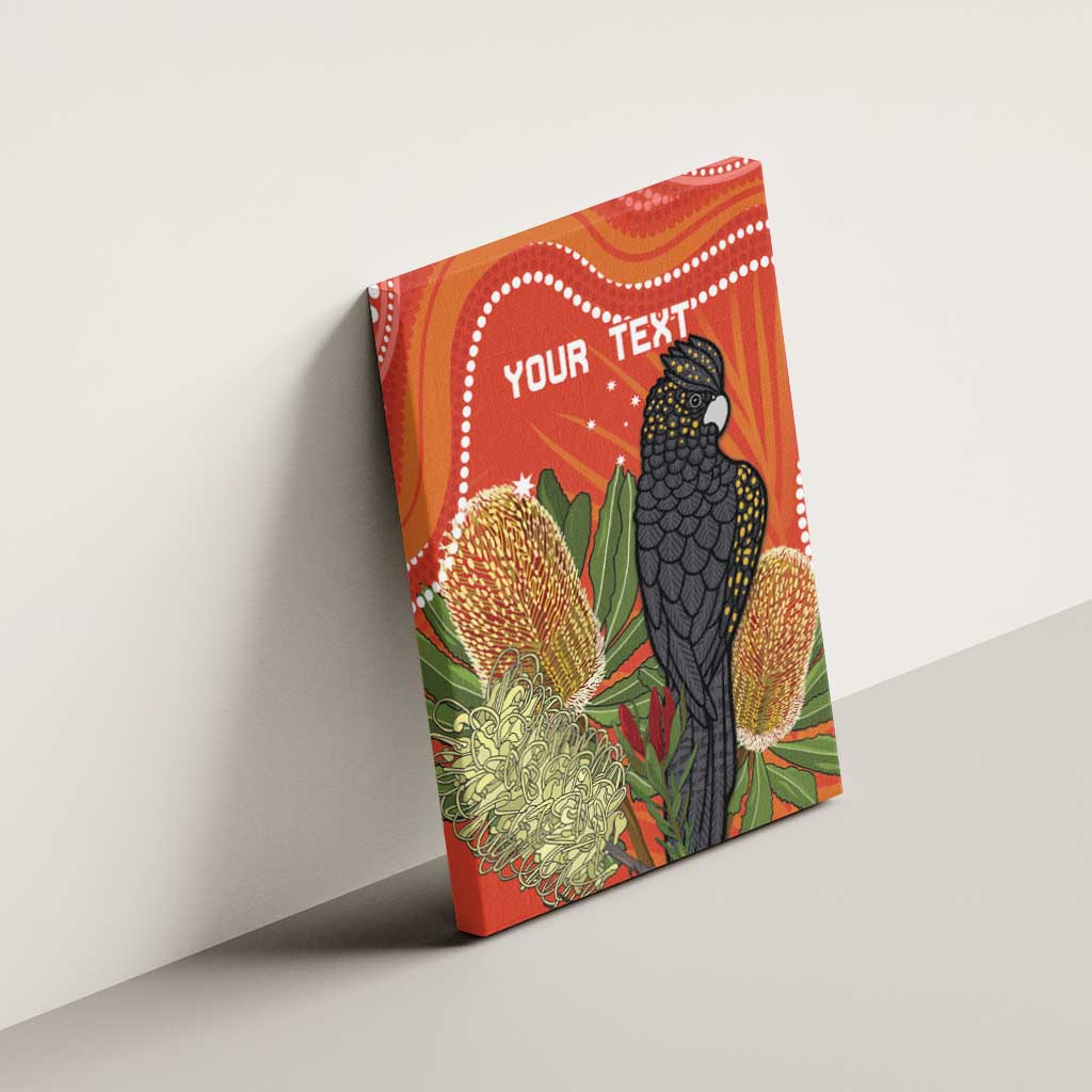 Personalised Australia Banksia And Black Cockatoo Canvas Wall Art Aboriginal Art