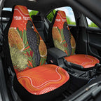 Personalised Australia Banksia And Black Cockatoo Car Seat Cover Aboriginal Art