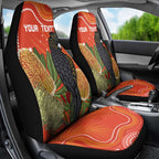 Personalised Australia Banksia And Black Cockatoo Car Seat Cover Aboriginal Art