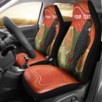 Personalised Australia Banksia And Black Cockatoo Car Seat Cover Aboriginal Art