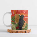 Personalised Australia Banksia And Black Cockatoo Ceramic Mug Aboriginal Art - Aussie Hoodie