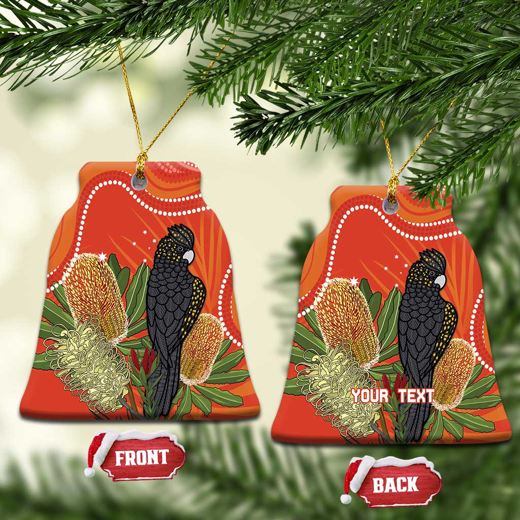 Personalised Australia Banksia And Black Cockatoo Ceramic Ornament Aboriginal Art - Aussie Hoodie